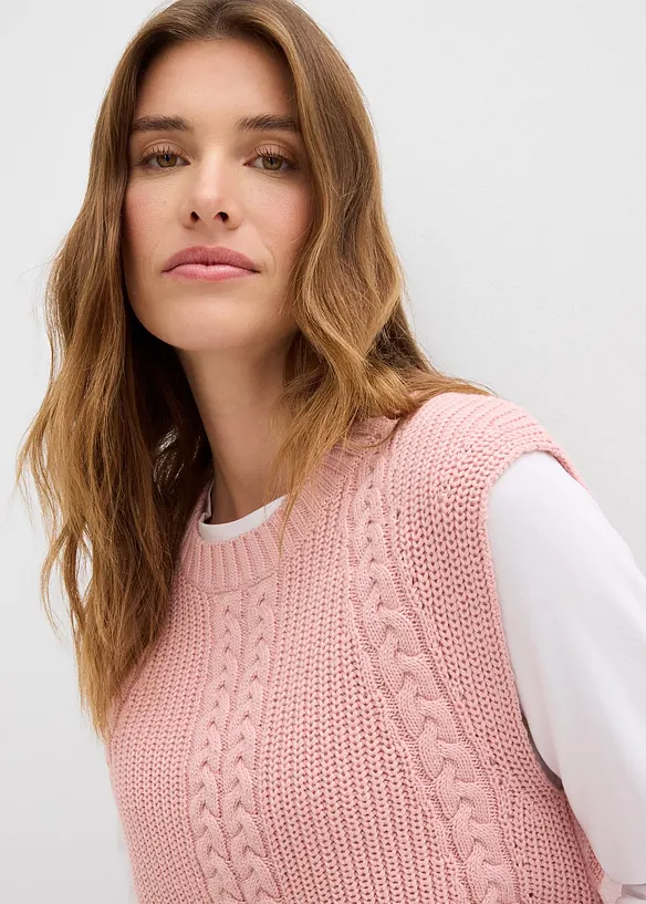 Gilet in maglia di misto cotone, bonprix