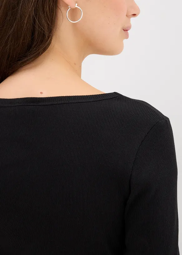 Maglia a costine in puro cotone biologico, bonprix