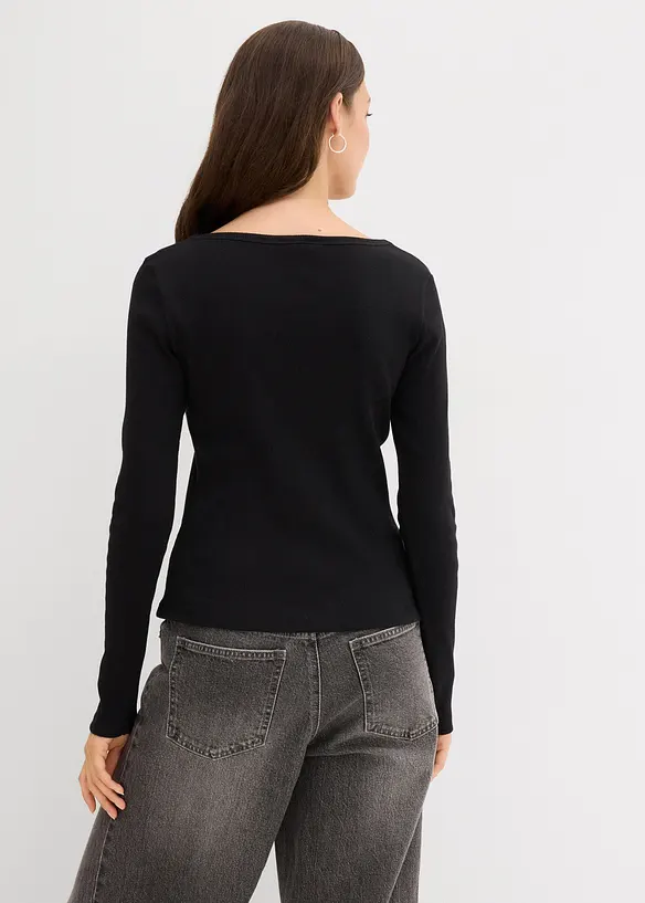 Maglia a costine in puro cotone biologico, bonprix