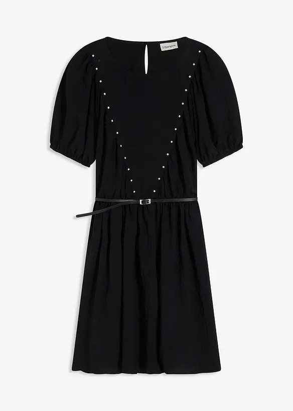 Abito con cintura e piccole borchie, bonprix