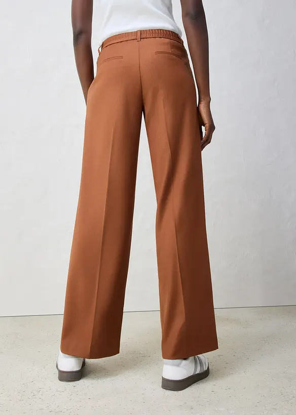 Pantaloni in misto lana con pinces, bonprix