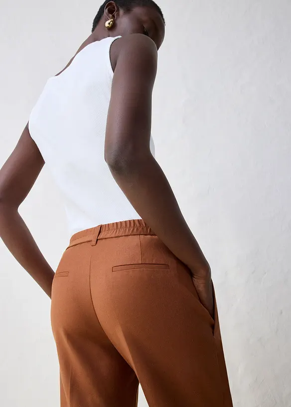 Pantaloni in misto lana con pinces, bonprix