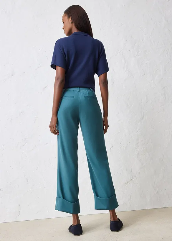 Pantaloni a zampa in misto lana, bonprix