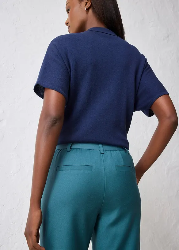 Pantaloni a zampa in misto lana, bonprix