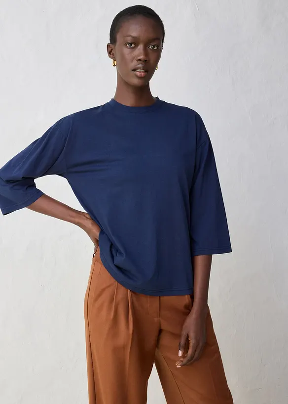 Maglia a trapezio con percentuale di seta, bonprix