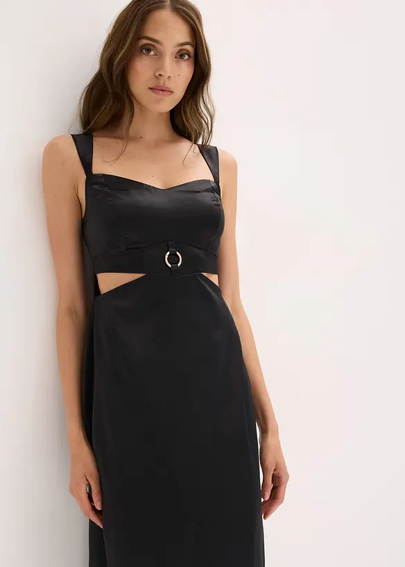 Abito lungo in satin fluente, bonprix