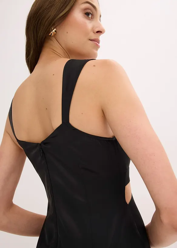 Abito lungo in satin fluente, bonprix