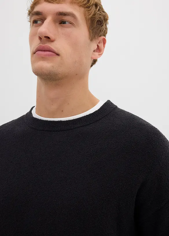 Maglione in misto cotone operato, bonprix