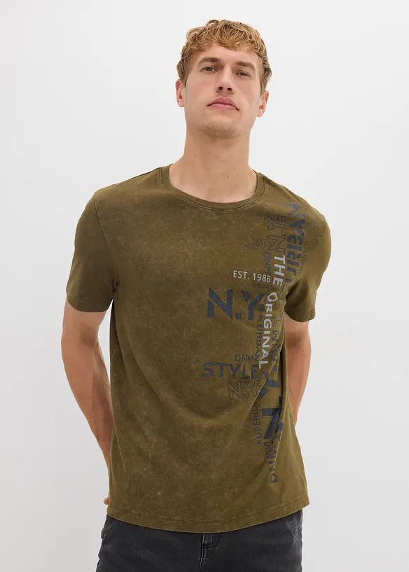 T-shirt in puro cotone biologico con effetto lavato, bonprix