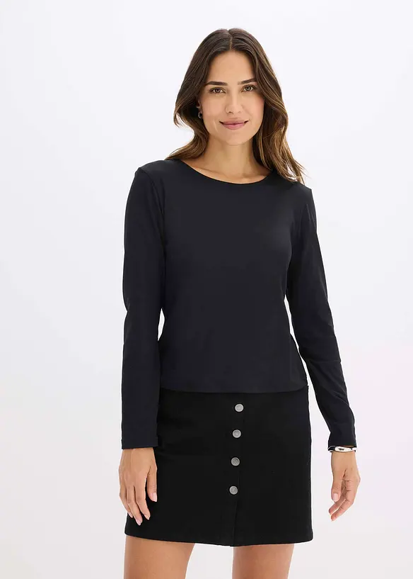 Maglia a maniche lunghe con spalline imbottite, bonprix