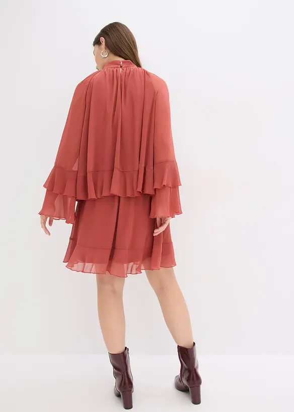 Abito di chiffon con volant, bonprix