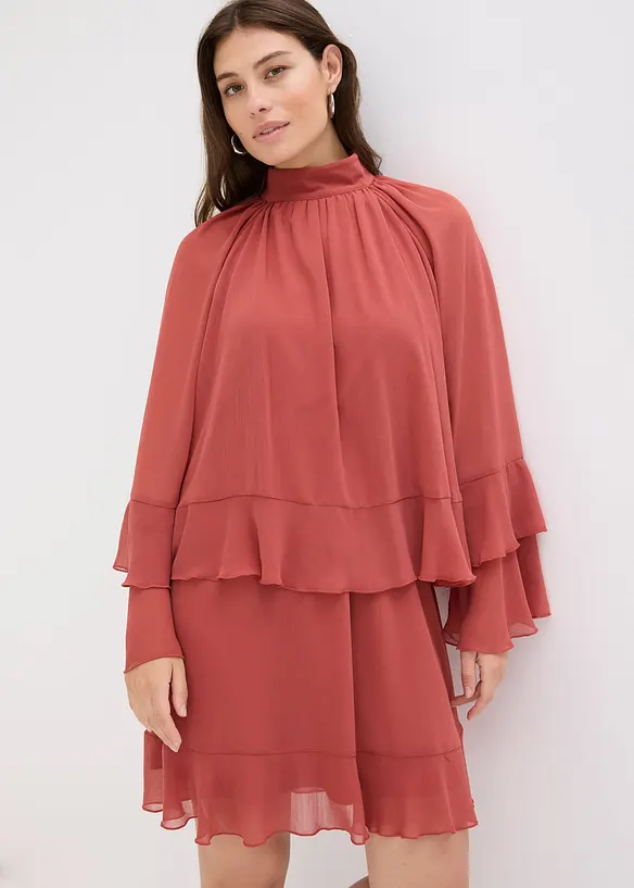 Abito di chiffon con volant, bonprix