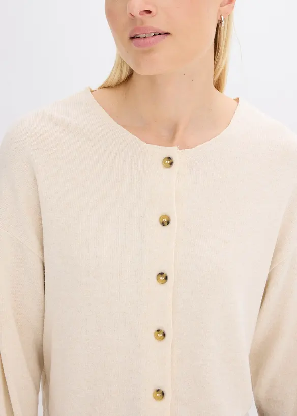 Cardigan in maglia fine a coste, bonprix
