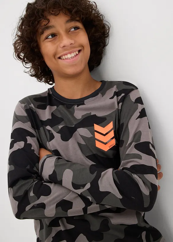 Maglia a maniche lunghe in puro cotone (pacco da 3), bonprix