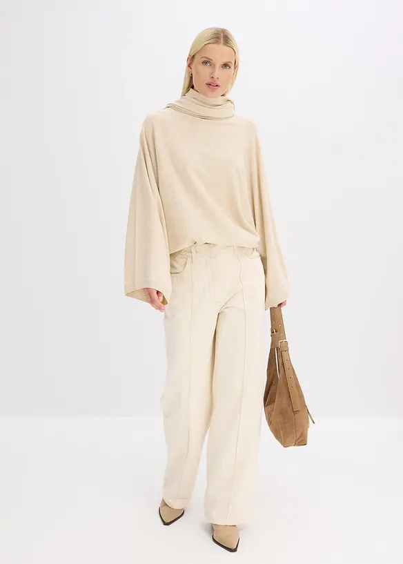 Maglione morbido in filato fine misto viscosa, bonprix