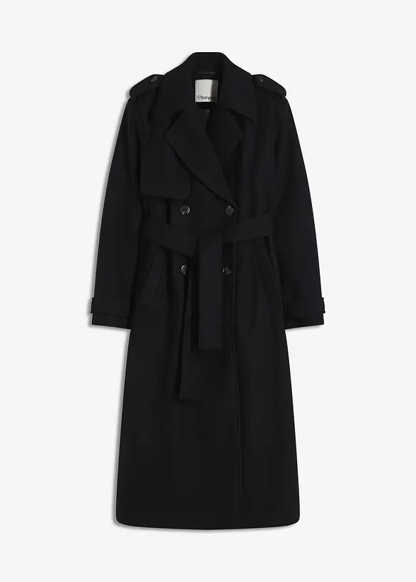 Trench effetto lana, bonprix