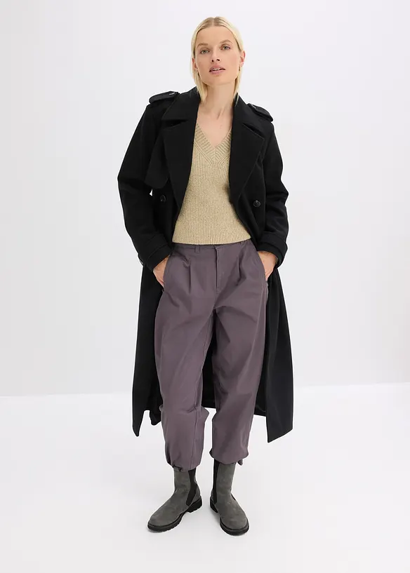 Trench effetto lana, bonprix