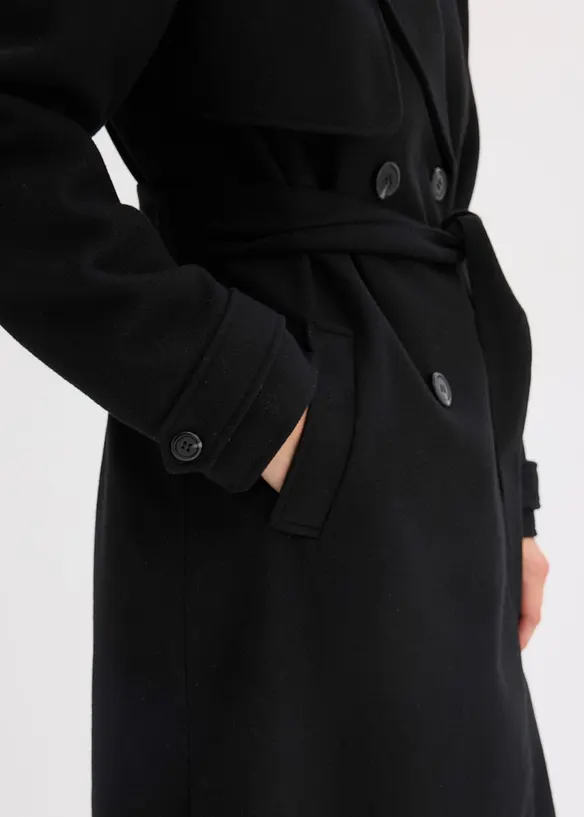 Trench effetto lana, bonprix