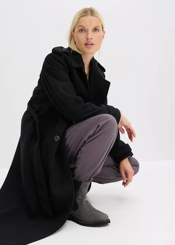 Trench effetto lana, bonprix