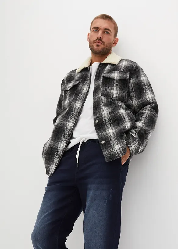 Jeans in tessuto felpato con elastico in vita regular fit, straight, bonprix