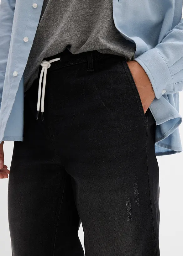 Jeans in tessuto felpato con elastico in vita regular fit, straight, bonprix