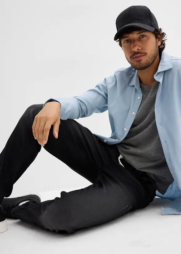 Jeans in tessuto felpato con elastico in vita regular fit, straight, bonprix