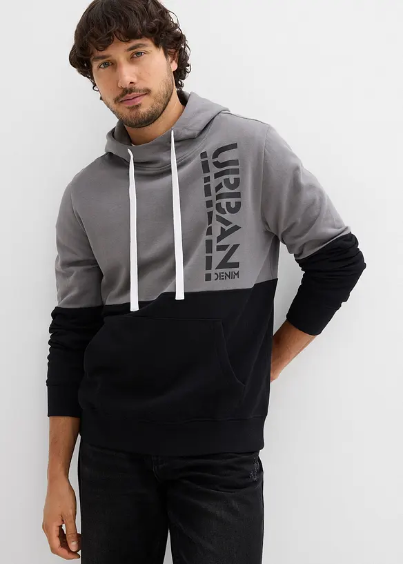 Felpa con cappuccio, slim fit, bonprix
