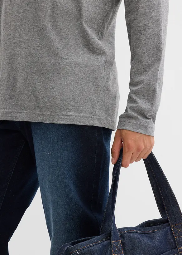 Maglia a maniche lunghe in puro cotone biologico (pacco da 2), bonprix