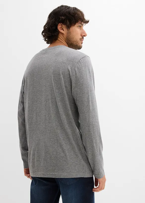 Maglia a maniche lunghe in puro cotone biologico (pacco da 2), bonprix