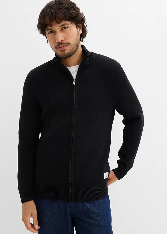 Cardigan con collo dritto e cotone riciclato, bonprix