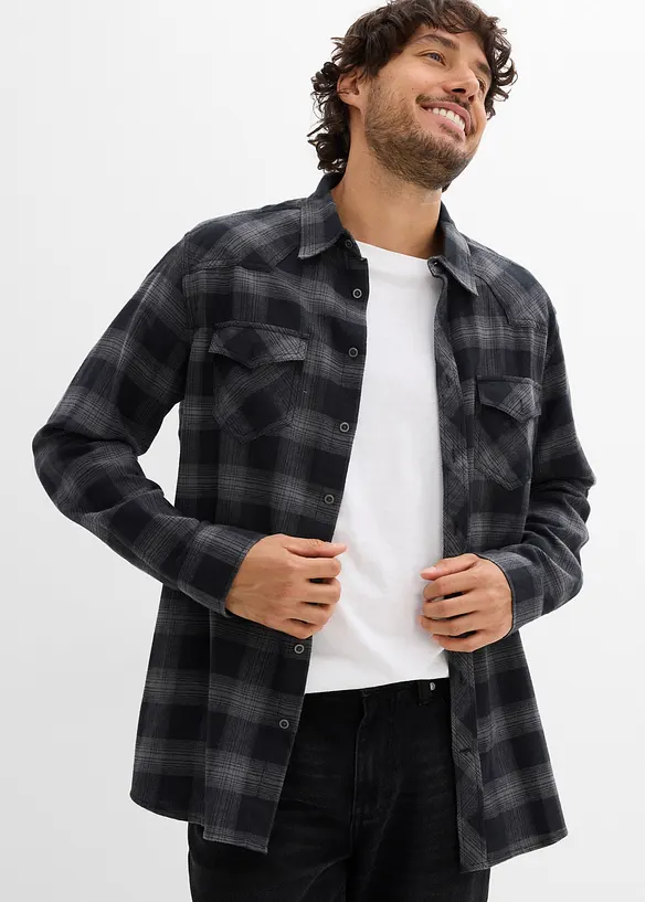 Camicia in flanella di puro cotone, bonprix