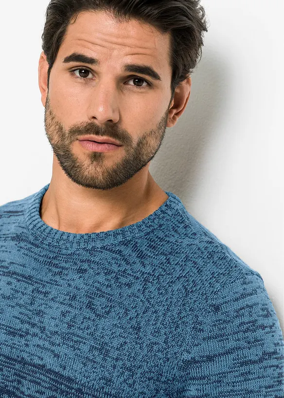 Maglione con taglio comfort in filato fine di misto cotone morbido, bonprix