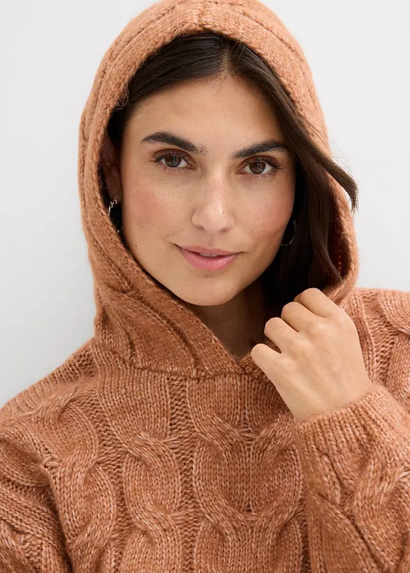 Maglione in filato grosso di misto lana morbido, bonprix