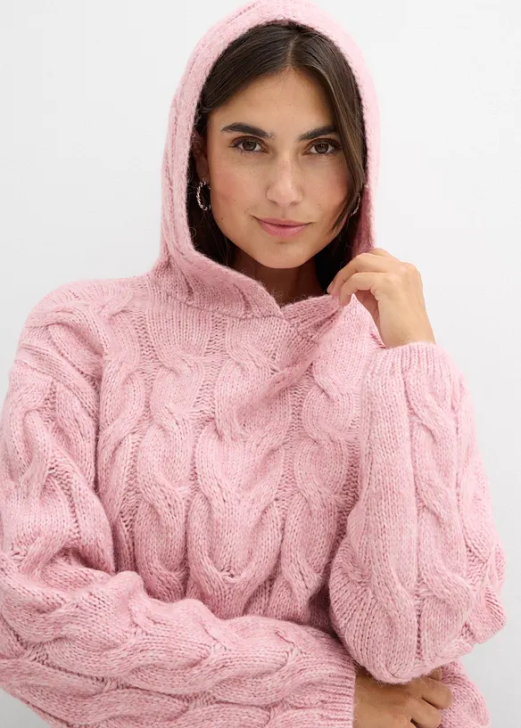 Maglione in filato grosso di misto lana morbido, bonprix