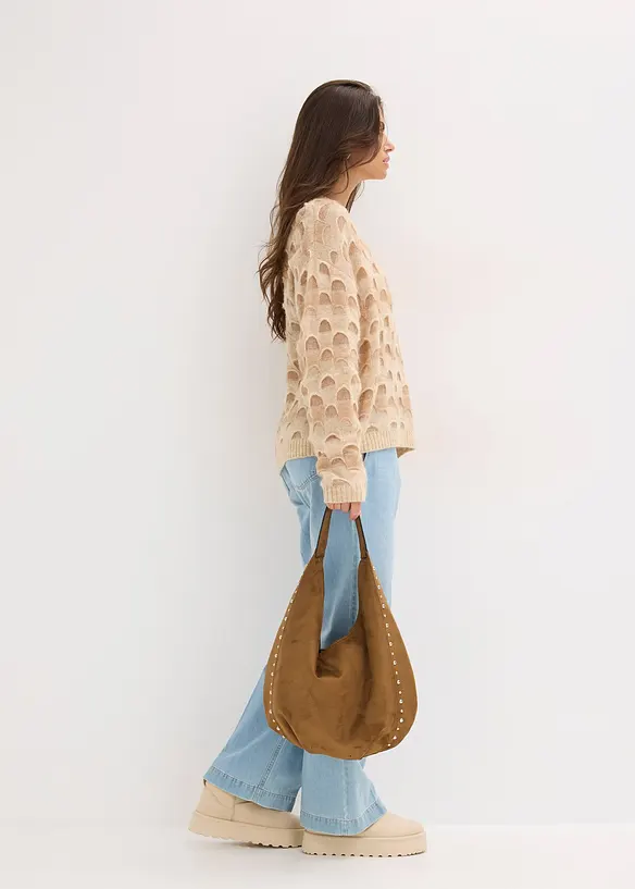 Maglione oversize con morbida lana e alpaca, bonprix