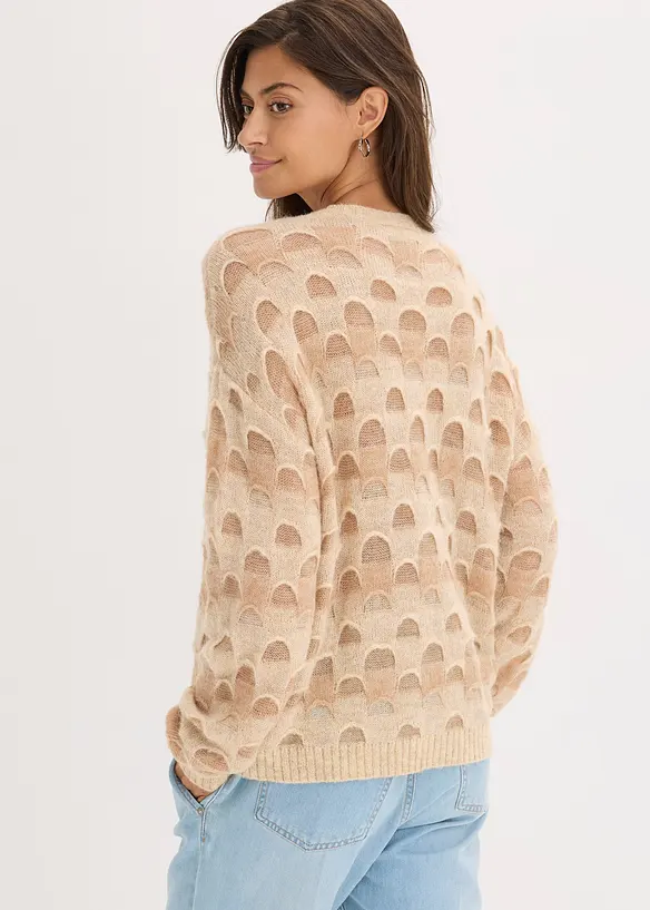 Maglione oversize con morbida lana e alpaca, bonprix