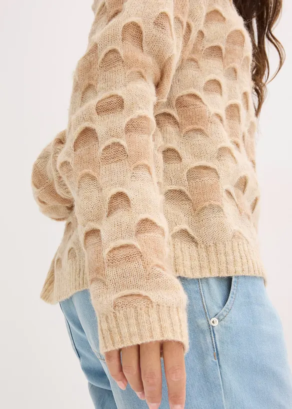 Maglione oversize con morbida lana e alpaca, bonprix