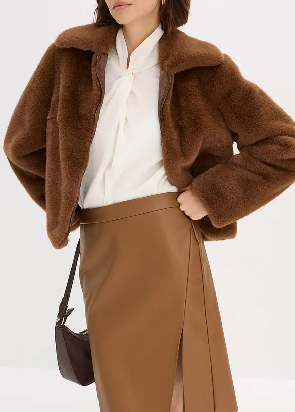 Gonna longuette in similpelle, bonprix