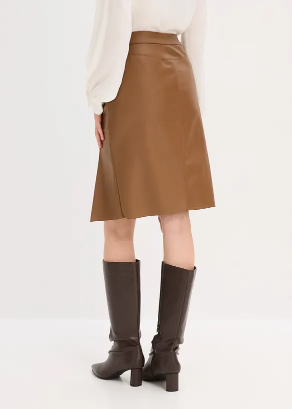 Gonna longuette in similpelle, bonprix