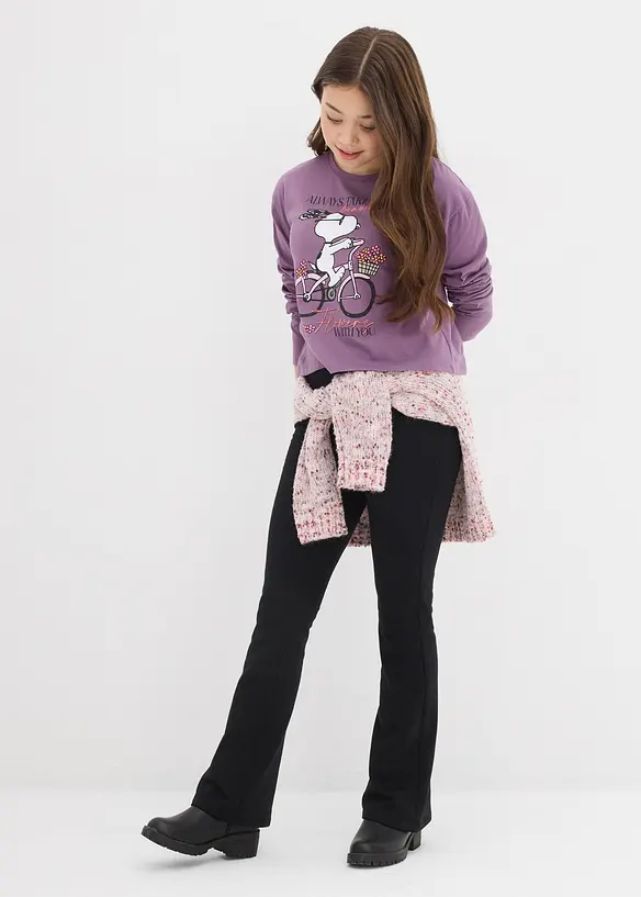 Maglia a maniche lunghe di Snoopy in puro cotone, Peanuts