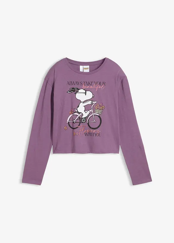 Maglia a maniche lunghe di Snoopy in puro cotone, Peanuts