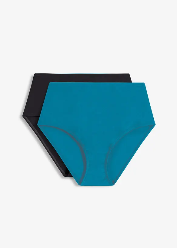 Slip a vita alta per bikini (pacco da 2), bonprix