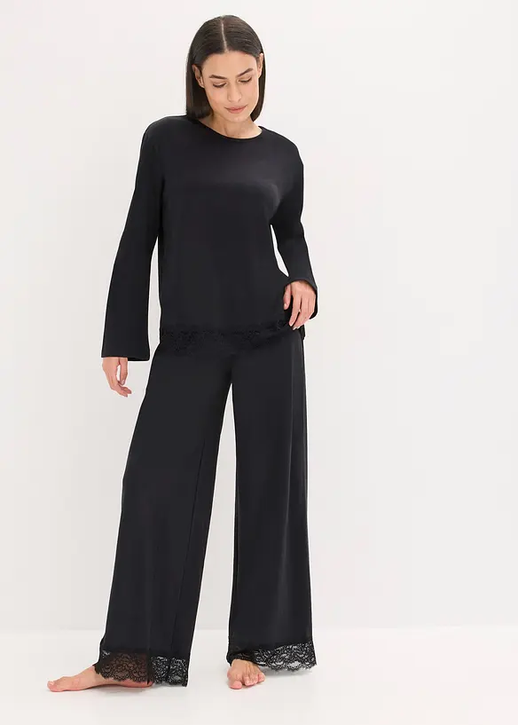 Pigiama con pizzo delicato, bonprix