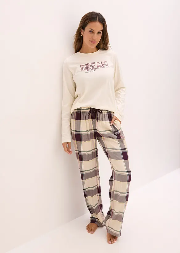 Pigiama con pantaloni in morbido tessuto e sacchetto regalo, bonprix