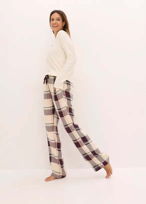 Pigiama con pantaloni in morbido tessuto e sacchetto regalo, bonprix