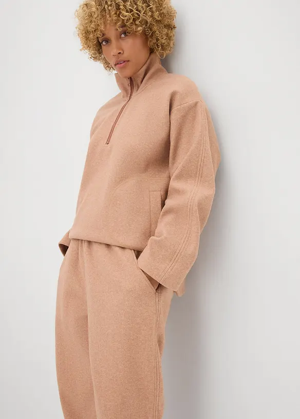 Pantaloni barrel in simil lana, bonprix