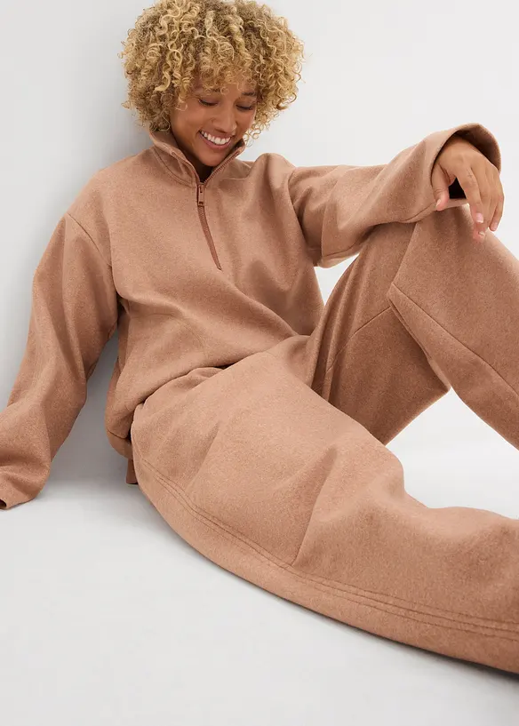 Pantaloni barrel in simil lana, bonprix
