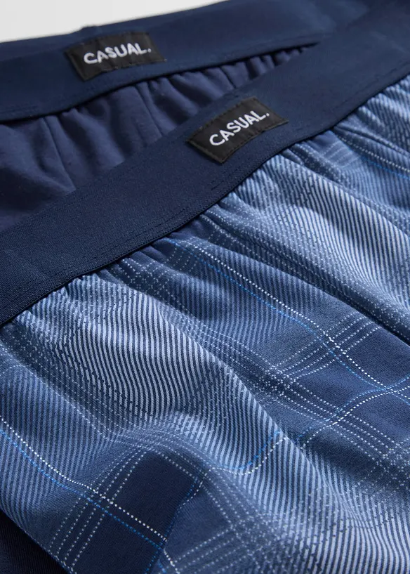Boxer midi aderenti con cotone (pacco da 2), bonprix