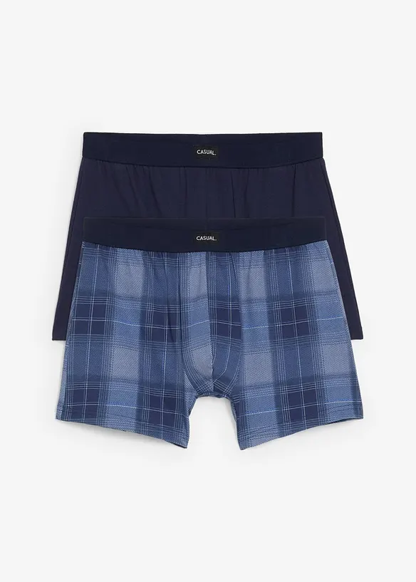 Boxer midi aderenti con cotone (pacco da 2), bonprix