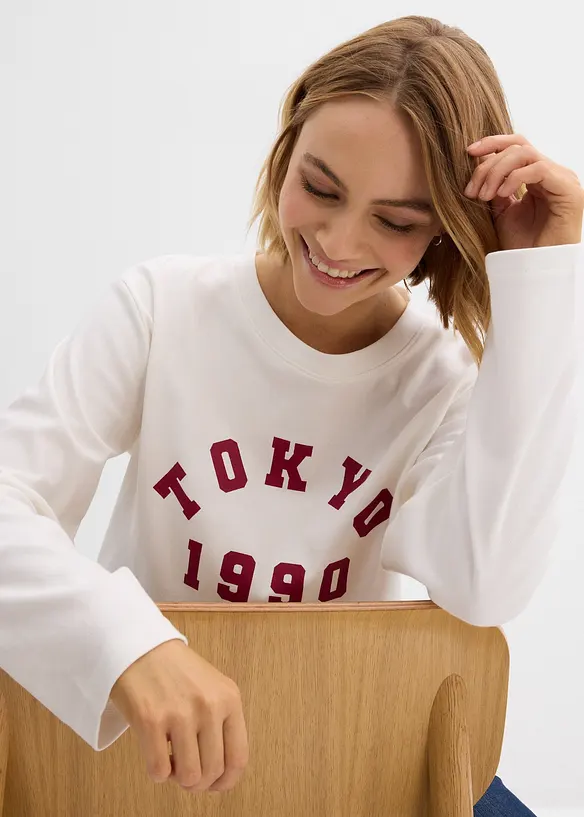 Maglia a maniche lunghe in puro cotone, bonprix